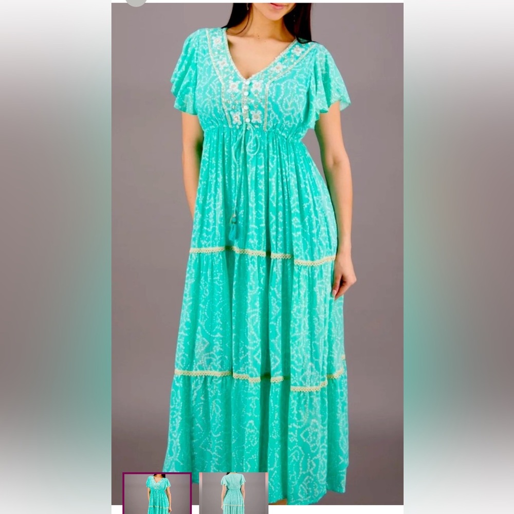 Elegant Teal Maxi Dress